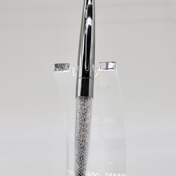 Silvertone Ballpoint Pen with Crystals - Picture 6 of 7